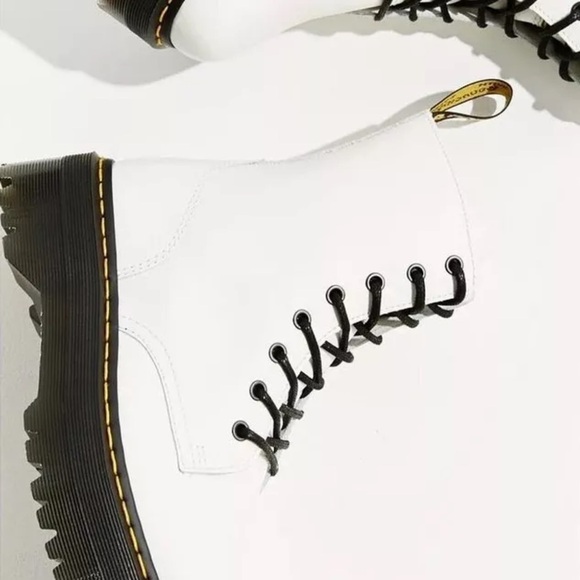 Free People Dr Martens Jadon Leather Boot White Smooth Leather - Picture 6 of 9